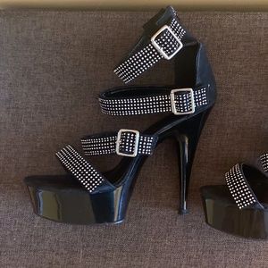 sexy black crystal platforms size 14!